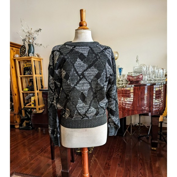 Vintage Sasson Women's Abstract Pattern Winter Sweater.  Sz S - Picture 3 of 14
